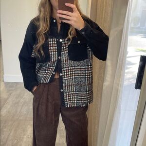 Zara denim/wool shirt jacket